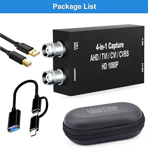 Miniatura 8 de Tarjeta de captura AHD con Loopout, 1080P AHD/TVI/CVI/CVBS/AV/RCA a USB 3.0 Tarjeta de captura de video, tarjeta de captura BNC a USB para