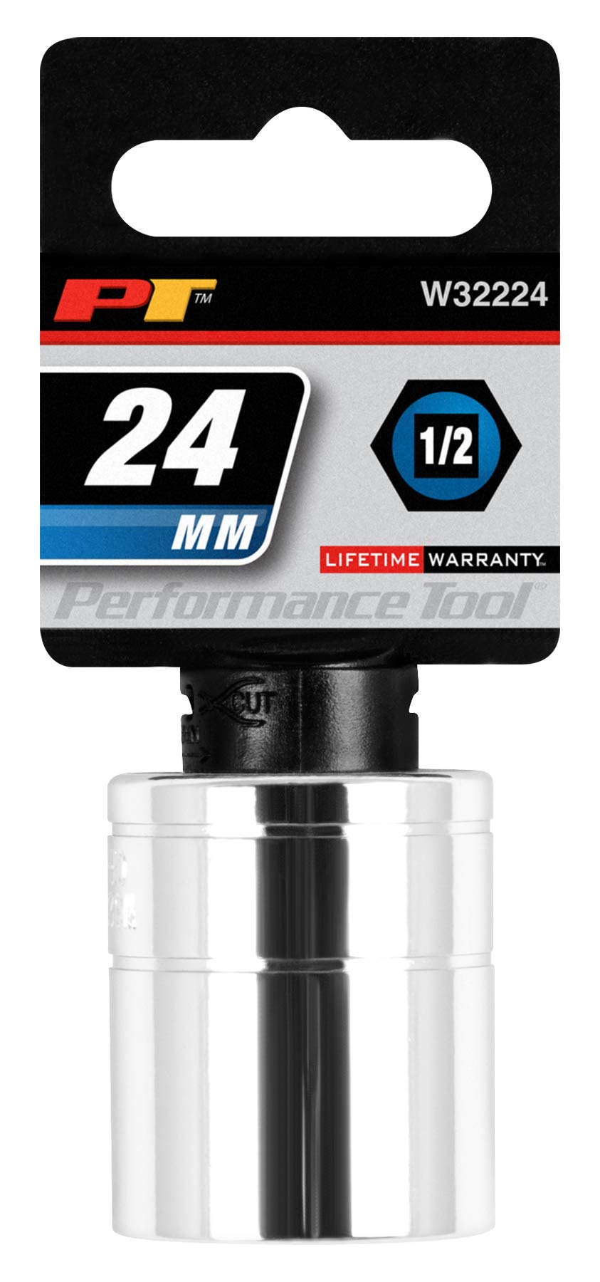Performance Tool W32224 1/2 Dr 24mm 6Point Socket, 1 Pack