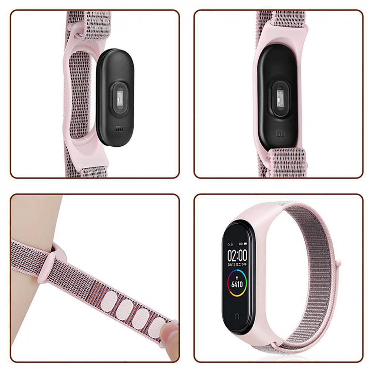 Correa de nailon para Xiaomi Mi Band 7/6/5/4/3, pulsera de repuesto de nailon ajustable, compatible con Xiaomi Mi Band 7/6/5/4/3 para mujeres y hombres — view 6