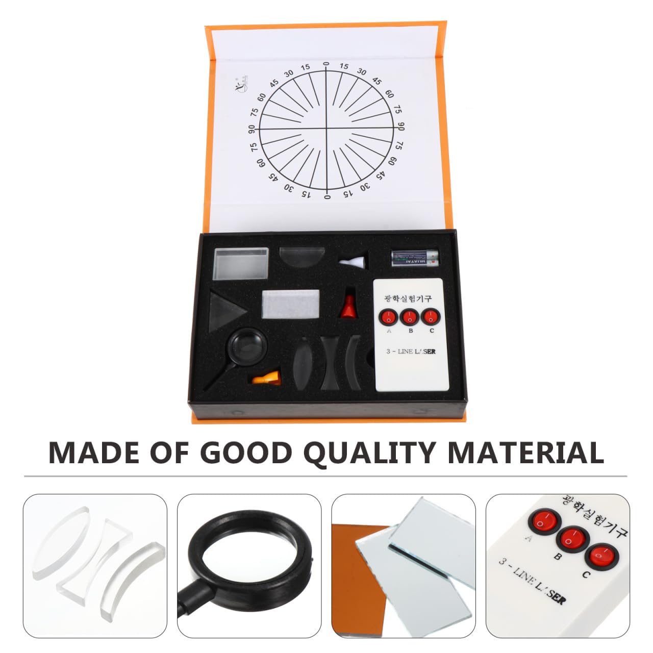 Gatuida 1juego Kit De Lentes Ópticas Convexas Y Cóncavas Para Experimentos De Física Herramienta De Laboratorio Óptico Materiales De Plástico Y Vidrio Para Aprendizaje