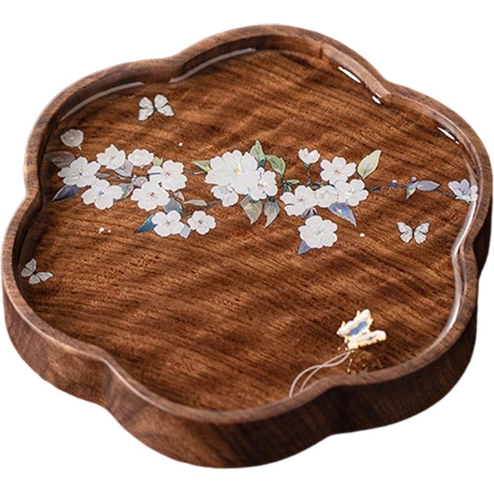 Casiler Black Walnut Wood Teapot Stand, Small Teapots Mat Trivet, Heat-resistant Coaster Tea Set Accessory for Table