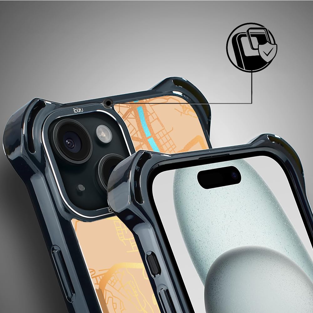 Etui do iPhone 15 IBIZU DropGuard Ultra kompatybilne z MagSafe, mapy świata, Rome