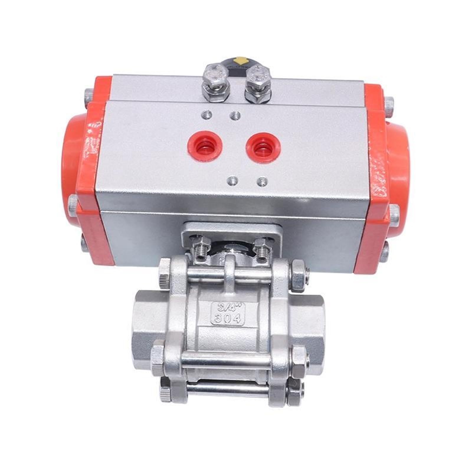 HDPHCRIUN Q611F-16P 3/4inch Three Piece High Platform Pneumatic 304 Stainless Steel Ball Valve With Double Acting Cylinder 1Pcs
