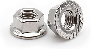 M6 Serrated Flange Lock Nuts | Stainless Steel 304 | Metric Serrated Flange Nuts | Milliontronic | M6 Metric HEX Flange Nuts | 100Pcs