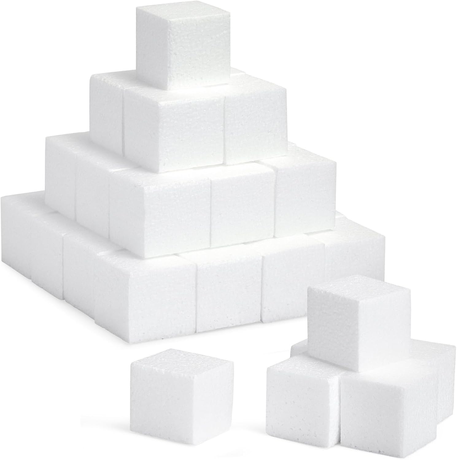 Bright Creations Craft Foam Cubes - 3-Inch White Polystyrene, Pack of 30 - Lightweight & Durable Modeling & Project Foam Blocks for School Crafts