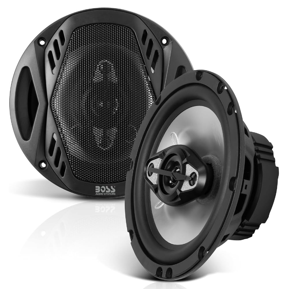 Kit Set para Boss Audio Systems NX654 2 Altavoces coaxiales de 4 vías 6,5" 16,5 cm, 200 vatios rms 400 vatios máx, 4 ohmios, 87 db, con suspensión de Goma, el par + Cables de instalación Gratis