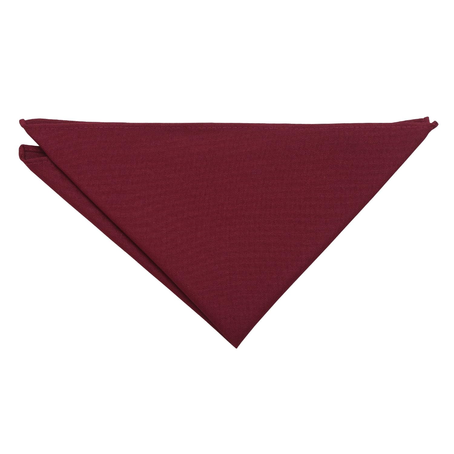 DQT Mens Plain Matte Pocket Square - Wedding, Business & Formal Suit Handkerchief - Burgundy