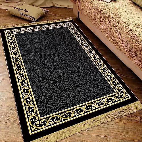 TINAYAUE 80 x 120cm Cozy Muslim Prayer Carpet Soft Worship Mat Islamic Prayer Mat Large Arab Area Rugs Ramadan Gifts Mecca Mat Yoga Meditation Pad for Living Room Bedroom Porch - Image 2