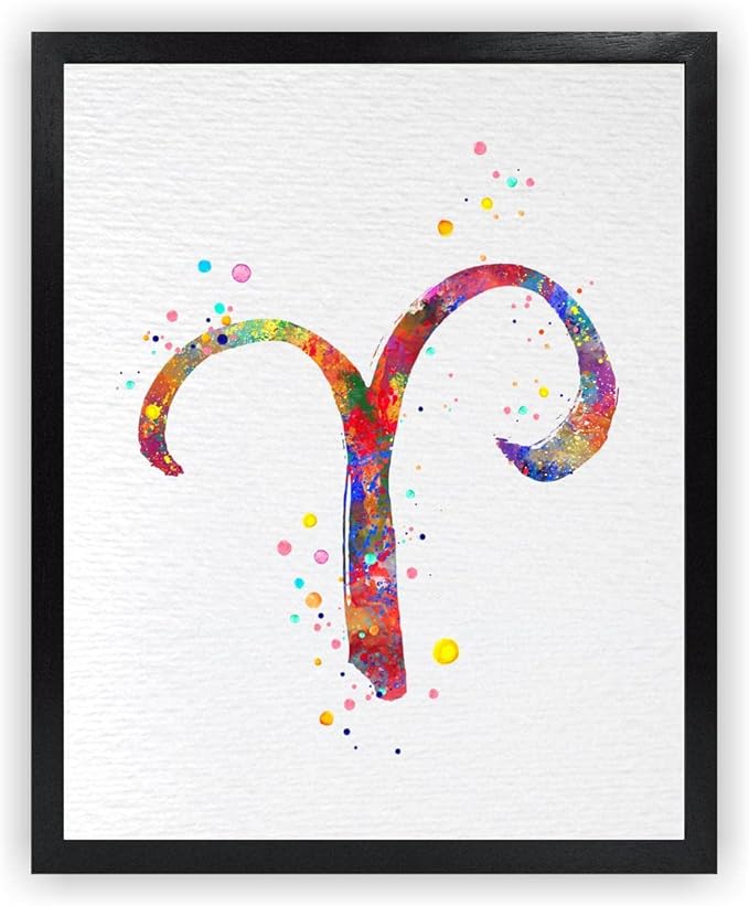 Dignovel Studios 8X10 Unframed Zodiac Sign Symbol Aries Astrological Signs Astrology Abstract Love Motivational Passionate Watercolor Art Print Home Office Wall Décor Poster DN686