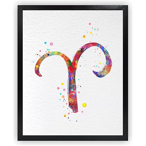 Dignovel Studios 8X10 Unframed Zodiac Sign Symbol Aries Astrological Signs Astrology Abstract Love Motivational Passionate Watercolor Art Print Home Office Wall Décor Poster DN686