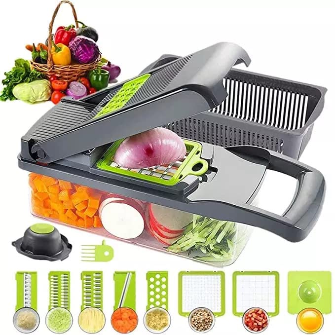 NOVA LIVING Vegetable Chopper Slice and Dice, Professional 12-1 Multi-Functional Design, Perfect for Fruit, Salads and Vegetables