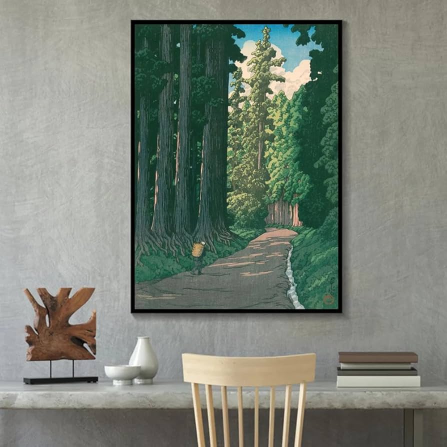 Kawase Hasui Posters and Prints The Road to Nikko Canvas
