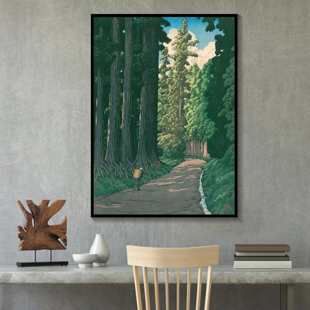 絵画 quiet road Kawase Hasui Posters and Prints The Road to Nikko Canvas