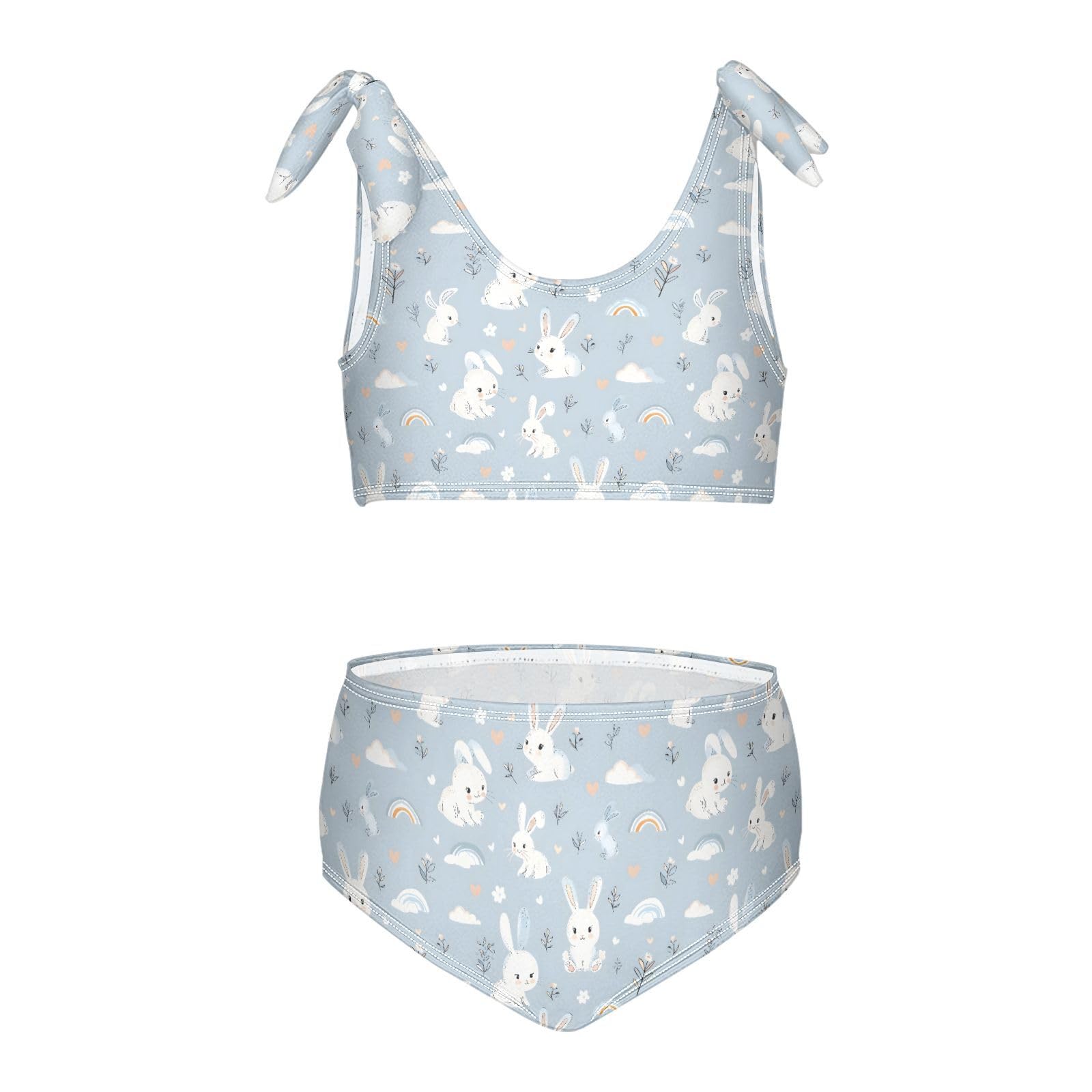 Bunny Girls 2-Piece Tankini Swimsuit, Girls Bikini Swimsuits Summer Beach Bathing Suit Set, 11-12T Multicoloured