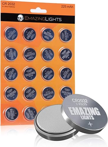 Miniatura 1 de EmazingLights Pilas CR2032 de litio de 3 voltios, batería de botón de 3 V (paquete de 20)