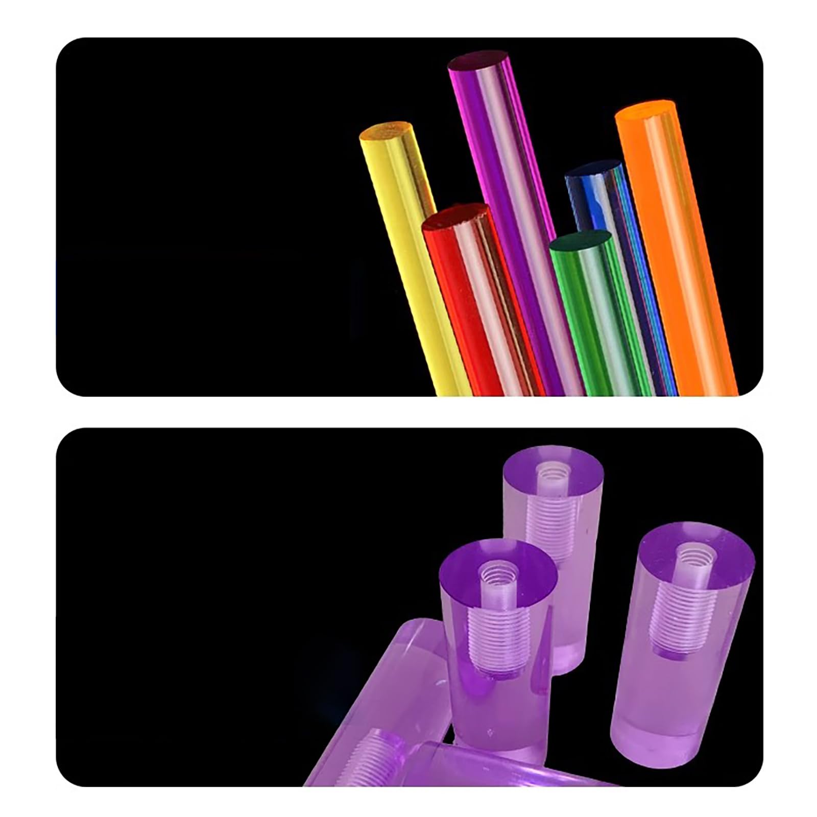 Lot De 10 Tiges Acryliques DIY Multicolores – Diamètres 3 à 10 Mm, Longueur 500 Mm – Idéal Modélisme, Nail Art, Artisanat