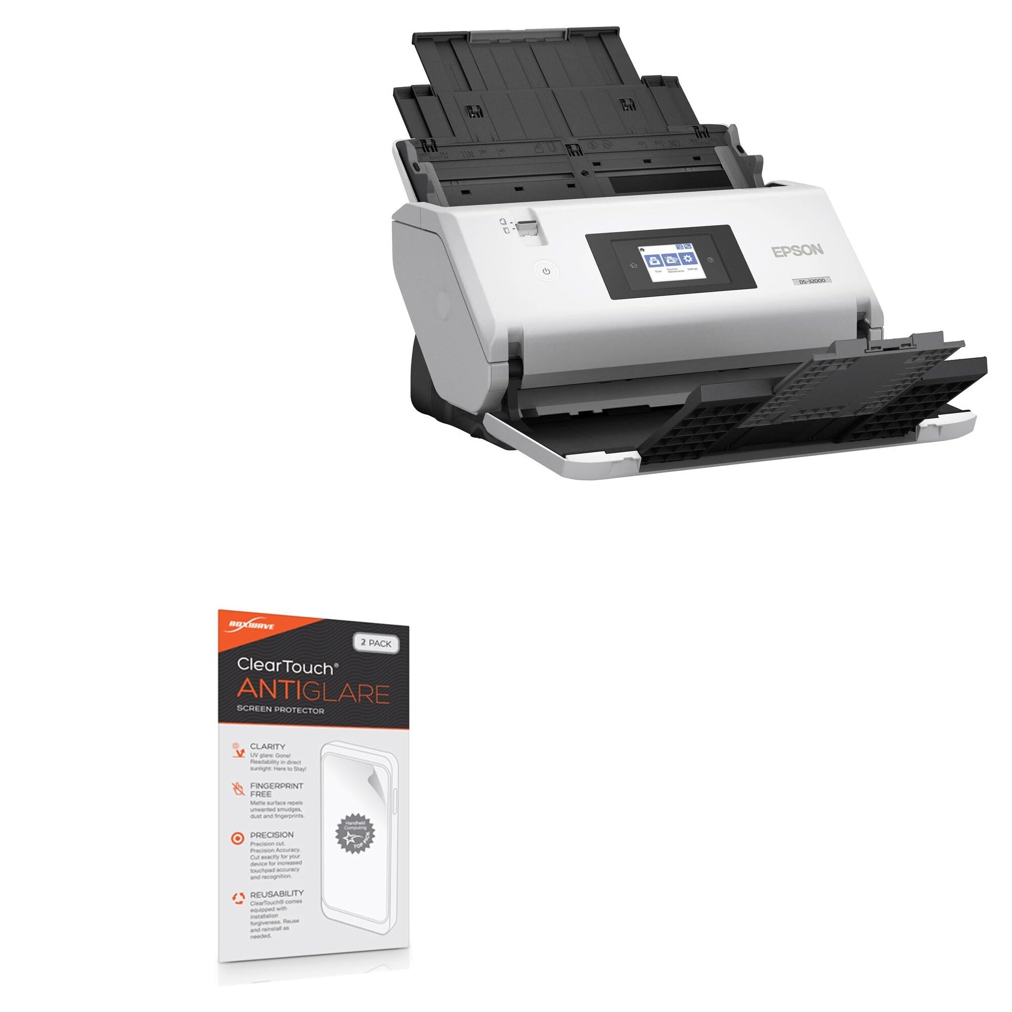 BoxWave Screen Protector Compatible with Epson DS-32000 - ClearTouch Anti-Glare (2-Pack), Anti-Fingerprint Matte Film Skin