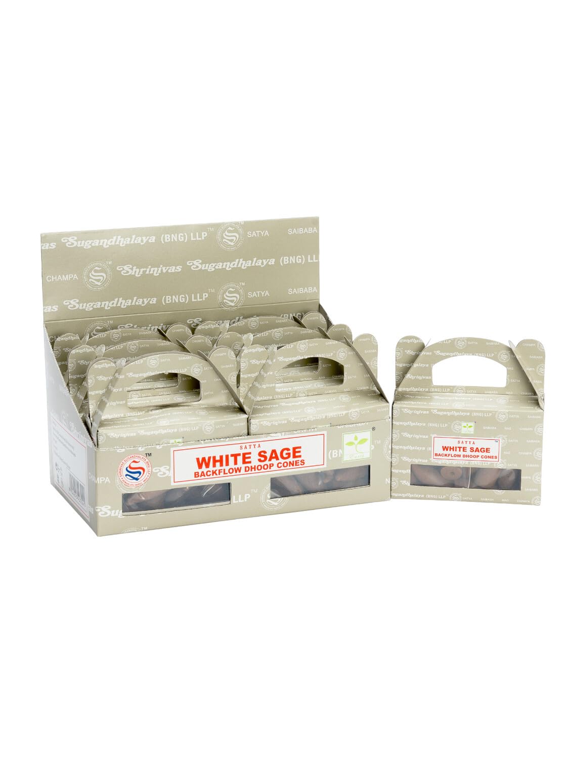 Satya White sage backflow incense cones