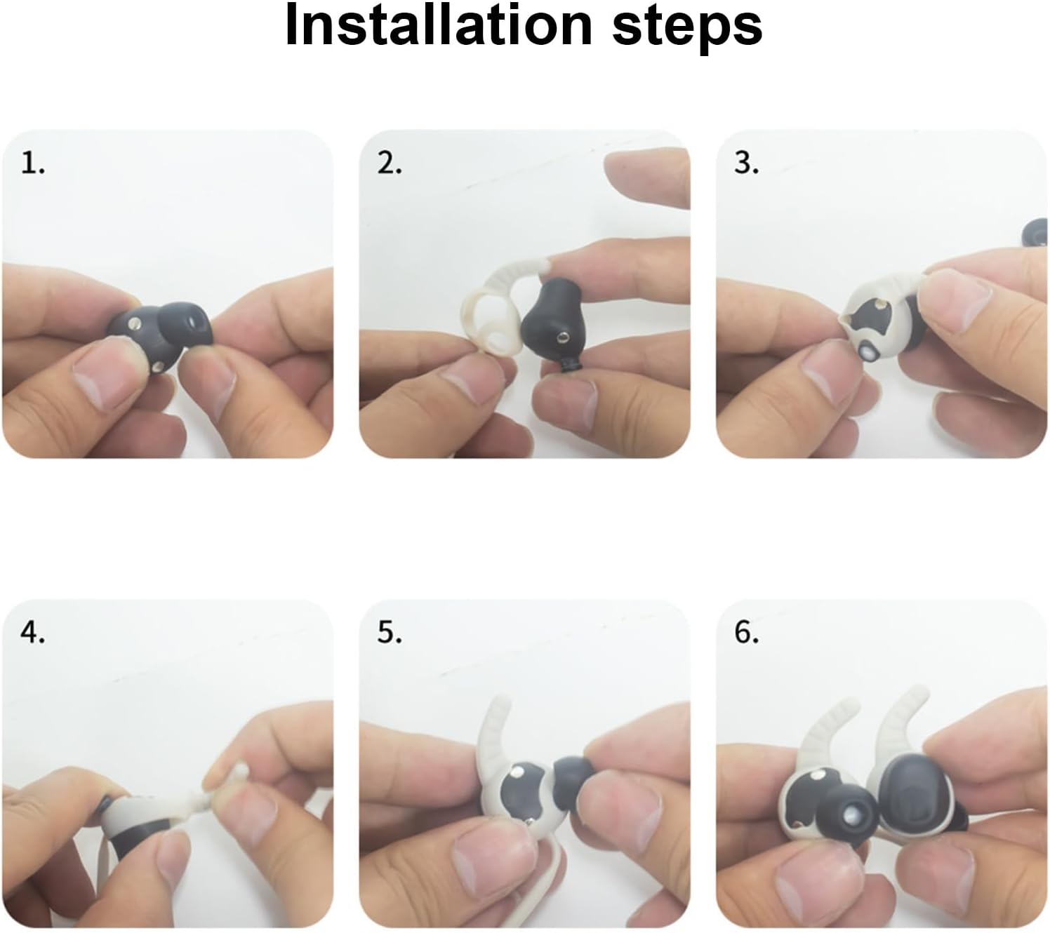 Compatible with Beats Solo Buds Case Cover, Silicone Shockproof Protective Case with Carabiner, Anti-Lost Strap Sports Lanyard for Beats Solo Buds(Black) - Image 4