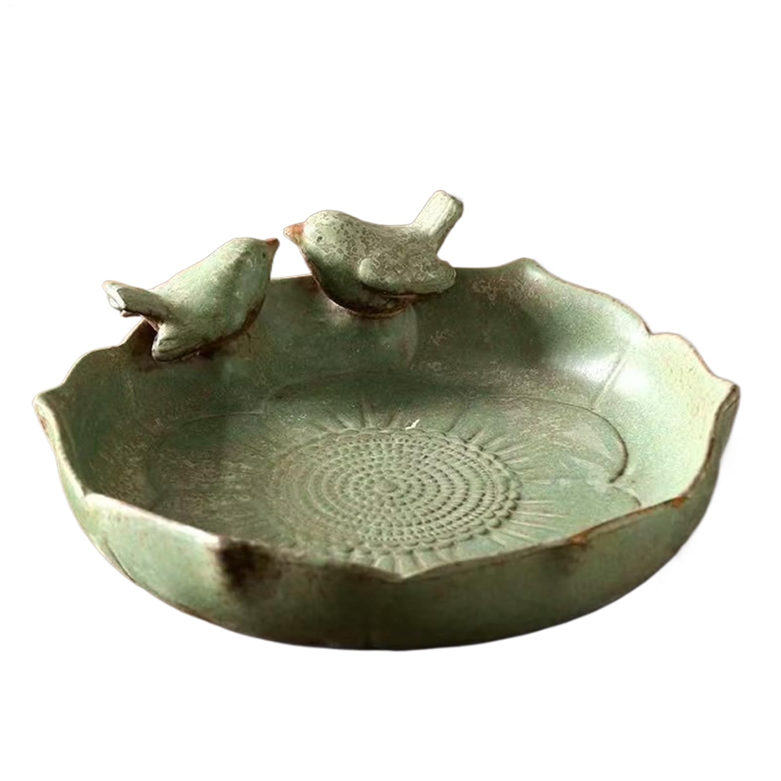 Ceramic Bird Bath, 10 Inch Bird Feeders For The Garden Decorative Feeding Bowl Garden Decoration For Garden Aquarium Backyard Outdoor Indoor