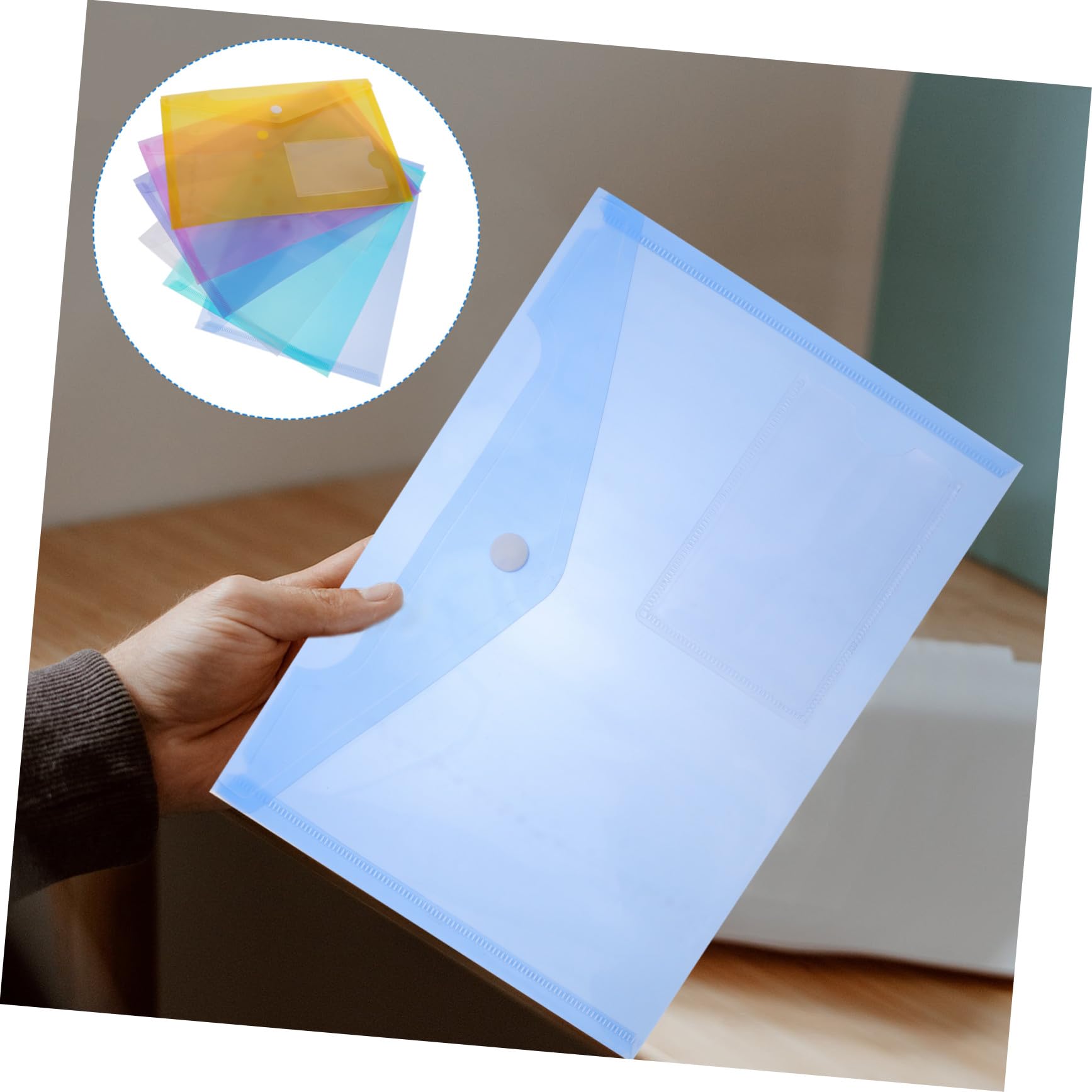 30 Pezzi Cartella Trasparente Cartelle Per Documenti Borsa Portadocumenti Con Bottone a Pressione Cartelle Di Plastica Con Tasche Con Tasche Soldi A4 Tasca Pp Fisarmonica