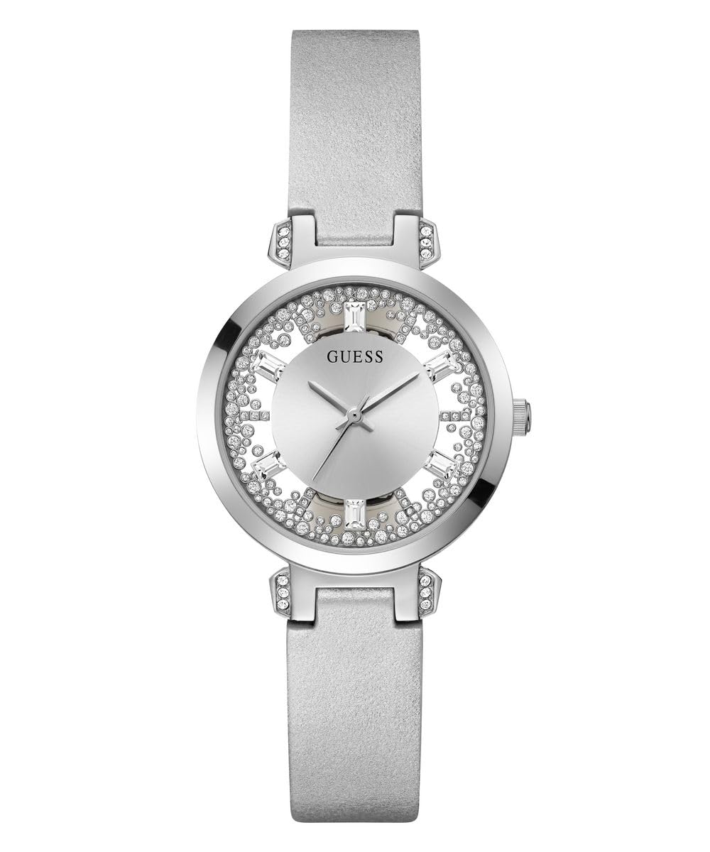 GUESS Leather Analog Silver Dial Womens Watch-Gw0535L3 (B0CFLJWL5R) Amazon Price History, Amazon Price Tracker