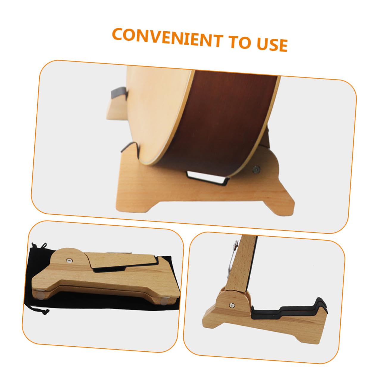 SUPVOX Supporto per Chitarra in Legno Portatile Design Smontabile per Bassi e Violini, per Casa e Negozio di Strumenti Musicali