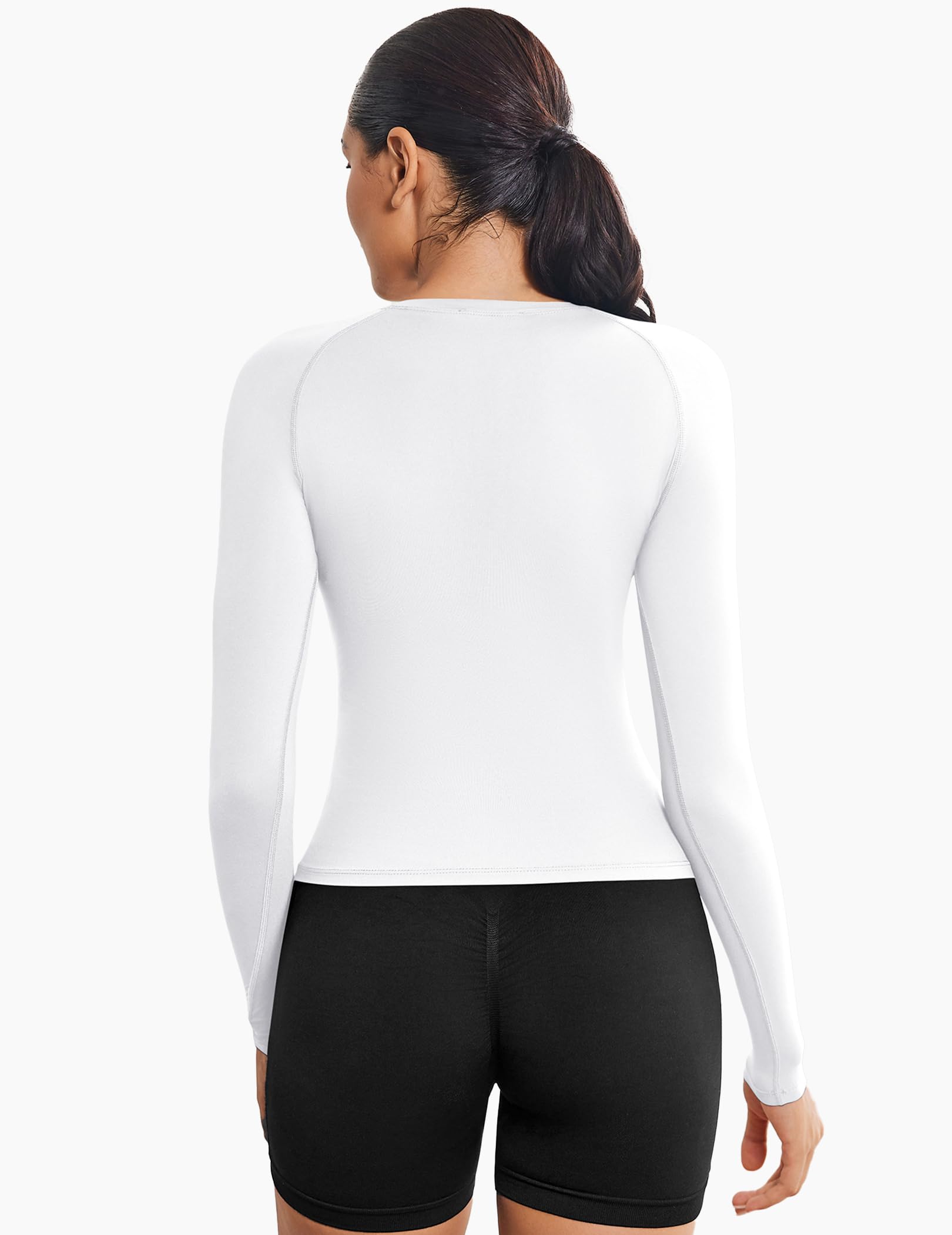 Damskie topy na siłownię T-shirt sportowy z długim rękawem Trening Top do jogi Lekka, szybkoschnąca, oddychająca Koszulka do biegania Koszulki Sportowa odzież sportowa