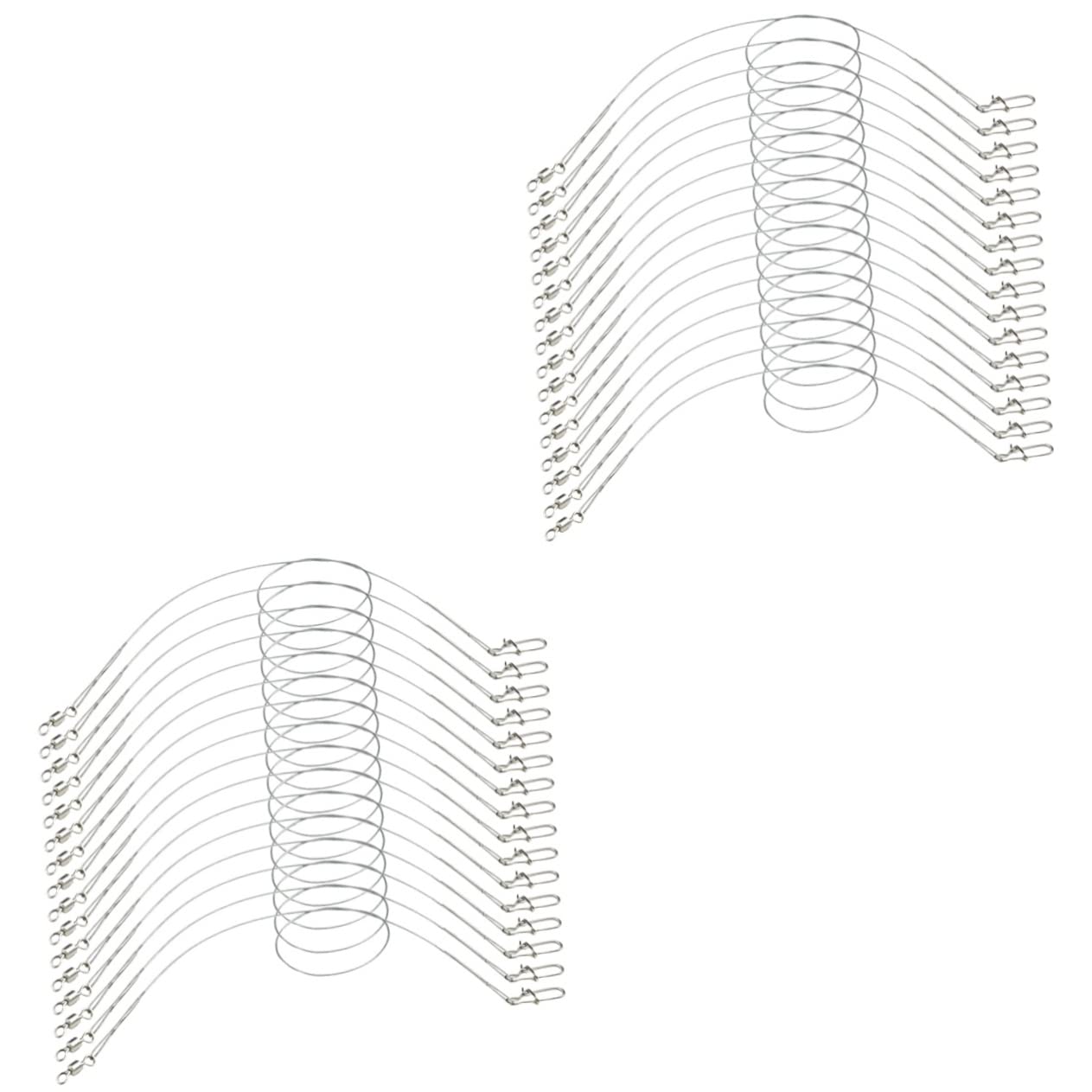 GANAZONO 2sets Professional Sea Fishing Wire Fishing Line Swivels Thin Wire Leader Small 24pcs*2