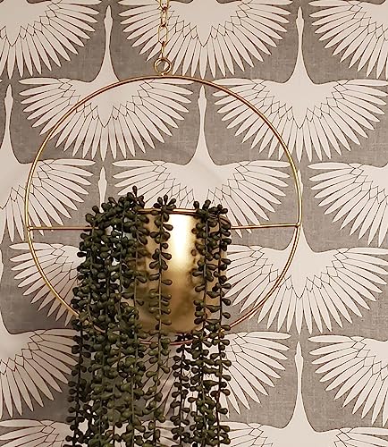 Shineloha 2er Set Blumenampel Hängend Innen, Metall Blumenampel Gold – Ansicht 2