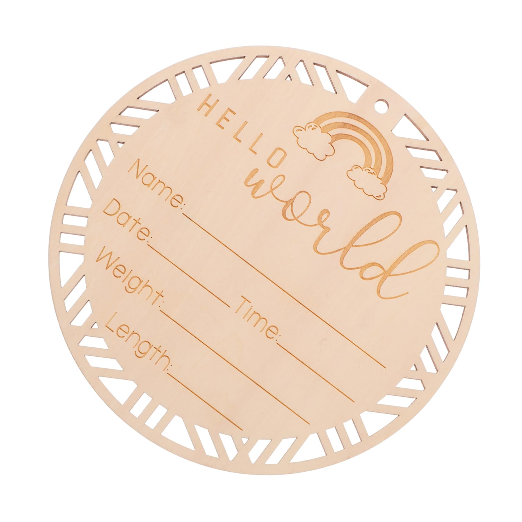 JOINPAYA Wooden Baby Name Sign Round Birth Announcement Newborn Milestone Elegant Decor for Nursery Unique Present Idea