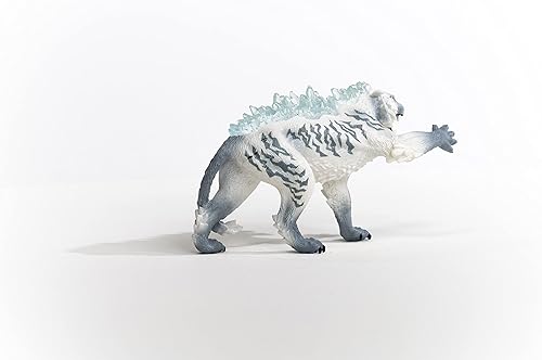 Miniatura 4 de Schleich Eldrador Creatures Mythical Ice Tiger - Figura de acción con cristales de espalda feroces y temibles, juguete duradero para niños y niñas,