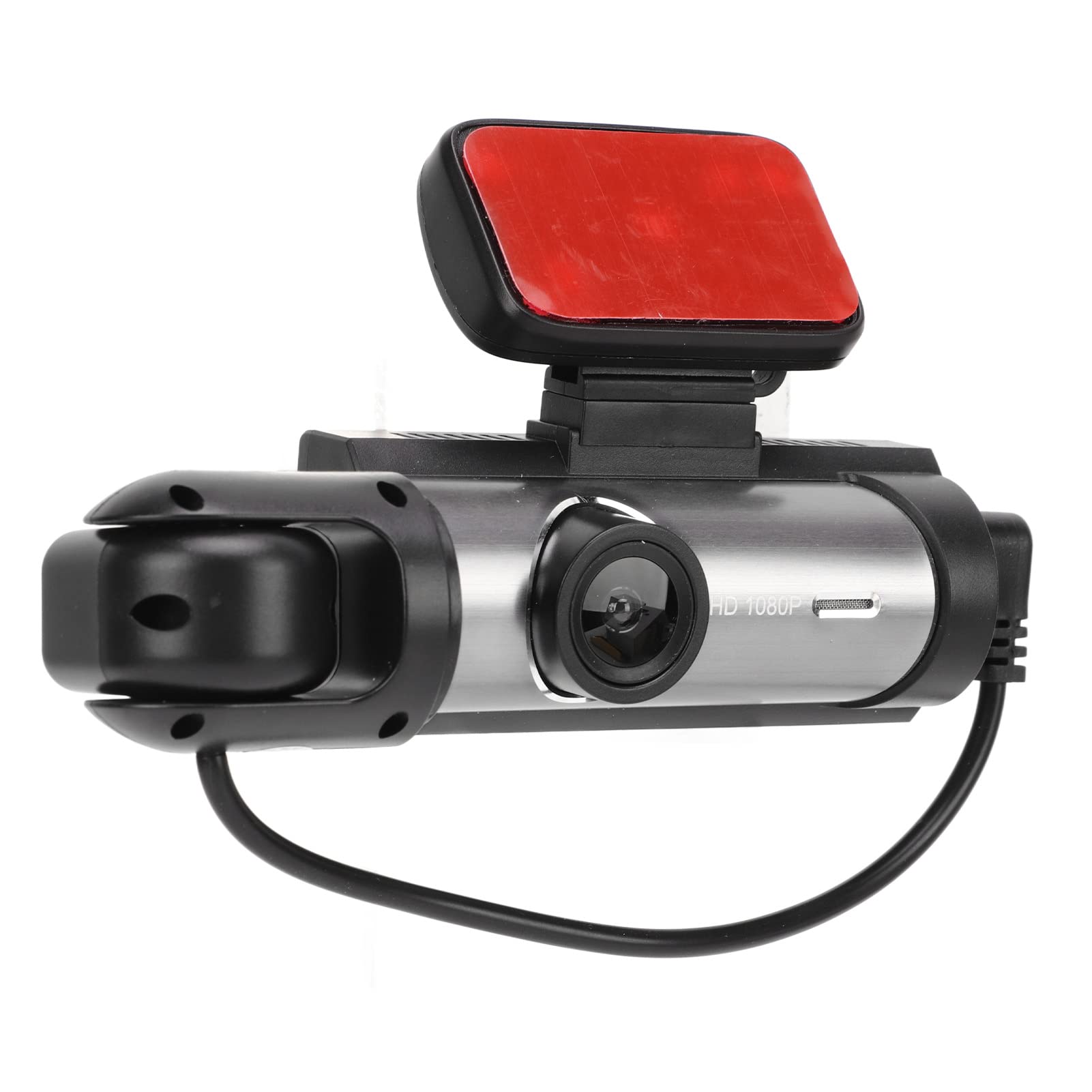 Dash Cam, Doppia telecamera 1080P Obiettivo rotante a 360 gradi Telecamera da cruscotto Rilevamento del movimento Telecamera per auto con visione notturna IR
