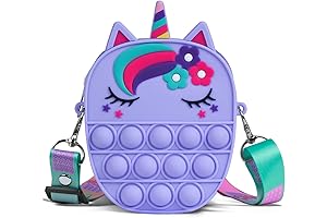 Stress Relief Purple Unicorn Pop It Fidget Bag