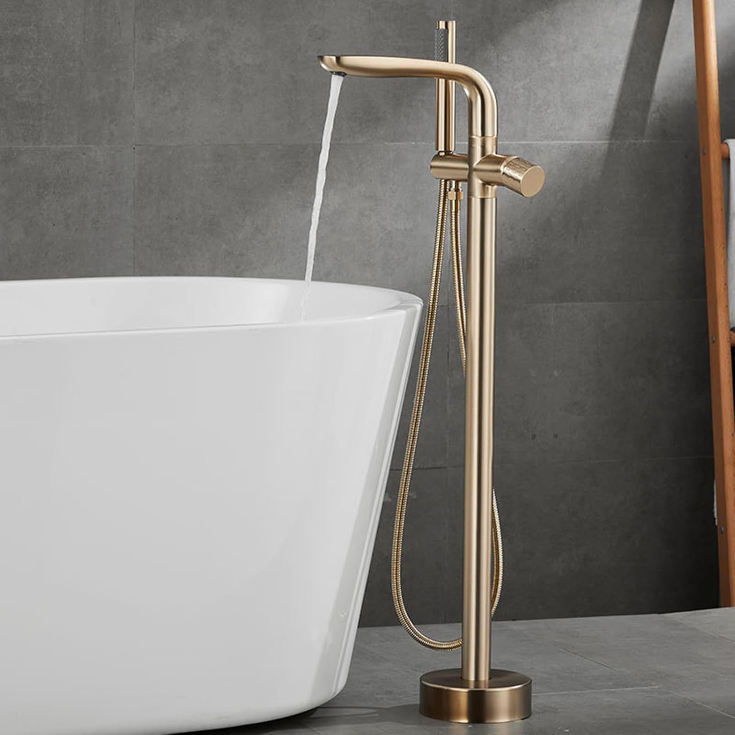 KUNYOS Mixer tap Shower standing faucet Bathtub faucet Single lever mixer Bathtub Shower faucet Mixer faucet Bathtub with shower 360° swivel