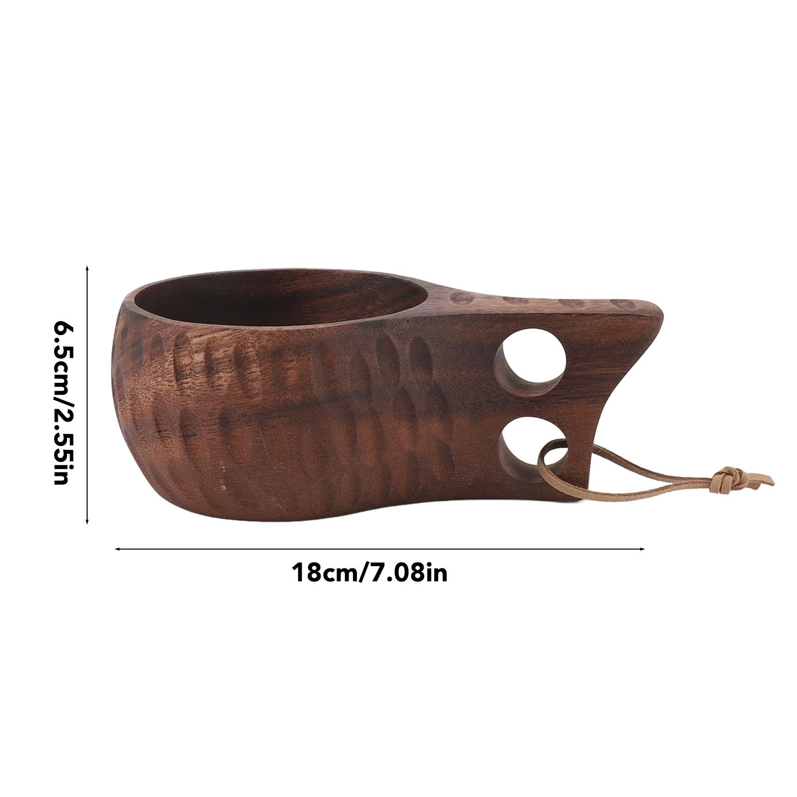 Wooden Cup Camping Cup,350ML/11.8Oz Portable Wood Mug Drinking Cup with Handle Wood Mug Drinking Cup for Coffee Tea Milk Beverages(Brown)