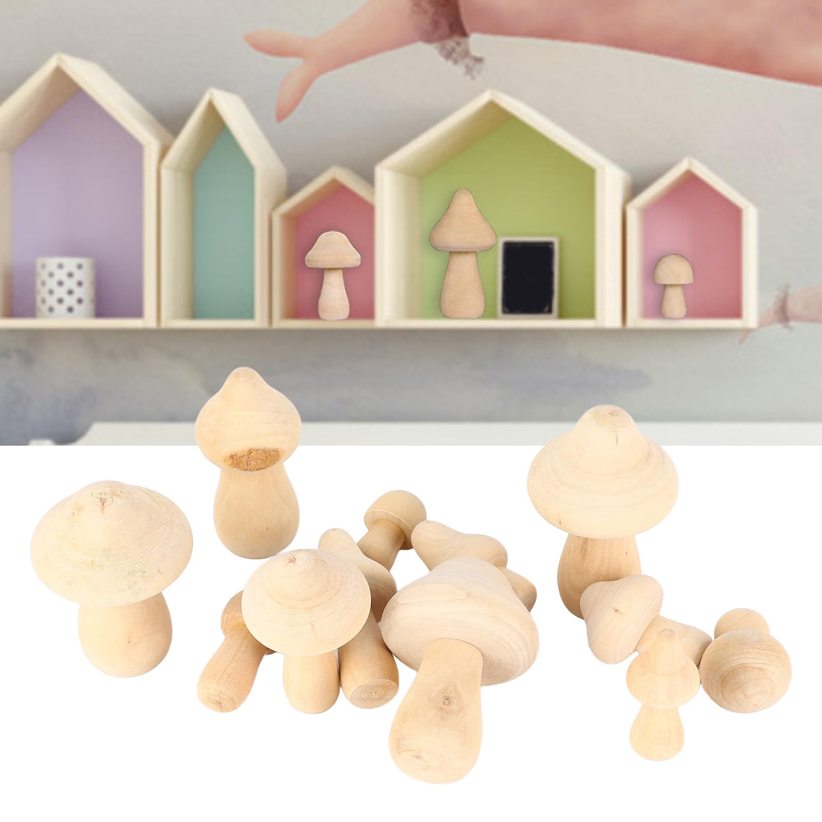 23 Funghi In Legno Naturale Non Verniciato - Forme Varie Per Fai Da Te E Decorazione Casa