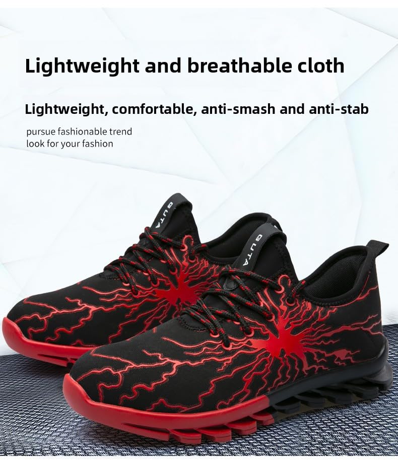 Men’s Lightning Print Y2K Running Shoes Lightweight Breathable Mesh Sneakers with Anti Slip Elastic Shock Absorbing Sole for Outdoor Fitness Jogging Walking and Casual Wear2