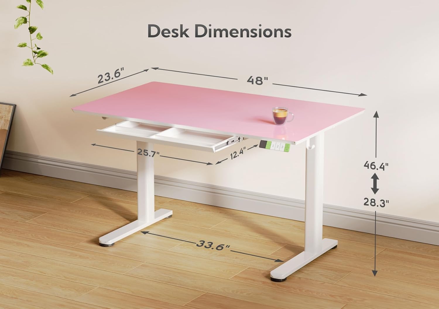 INNOVAR Glass Standing Desk with Drawers, 48×24 Inch Adjustable Stand Up Desk Quick Install Home Office Computer Desk, White INNOVAR Glass Standing Desk with Drawers, 48×24 Inch Adjustable Stand Up Desk Quick Install Home Office Computer Desk, White