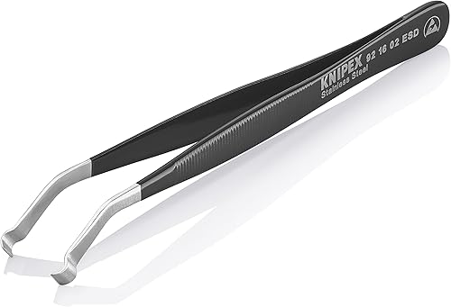 Miniatura 4 de KNIPEX Tools 92 16 02 ESD Pinzas de posicionamiento de acero inoxidable - 35°-ESD, 4-3/4"