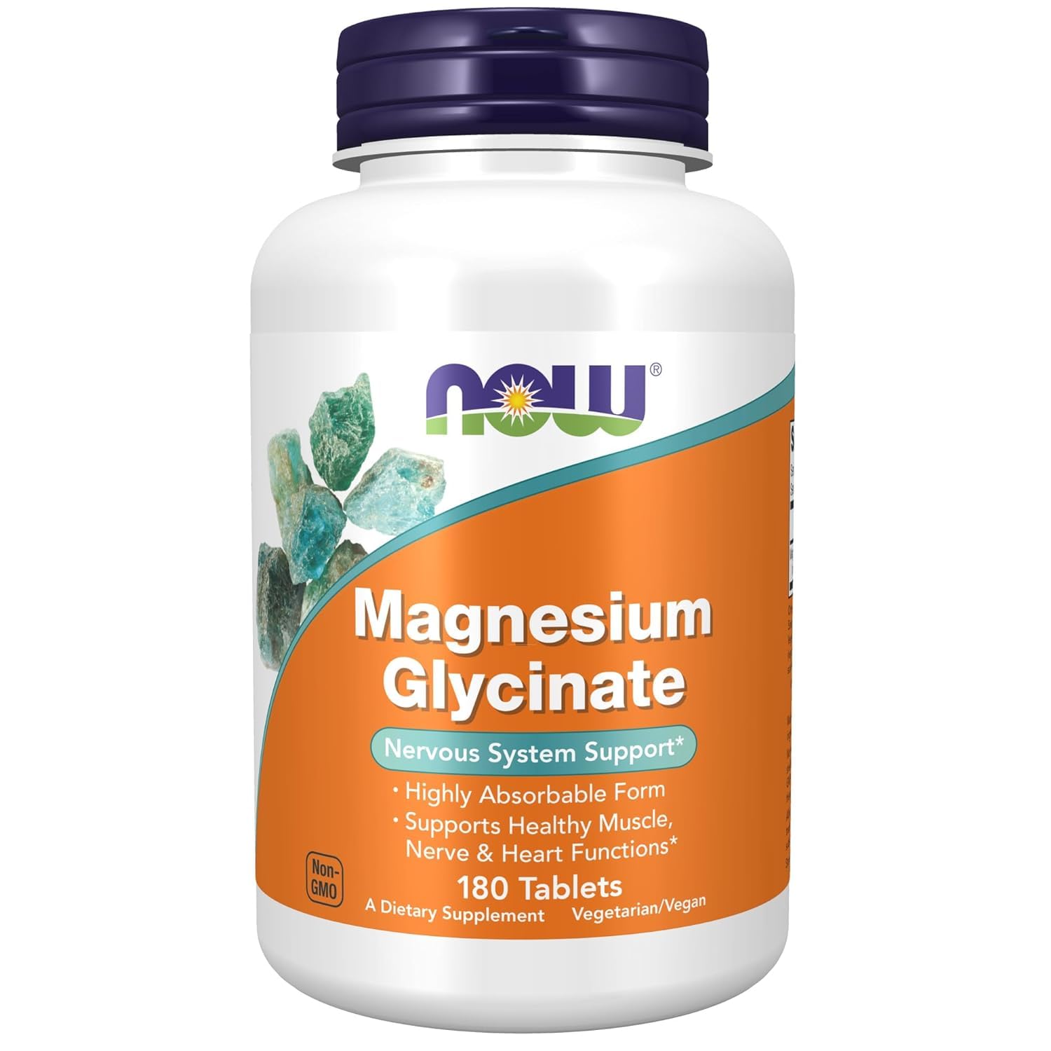 Now Foods Magnesium Glycinate Highly Absorbable Form Tablets, 180 Tablets