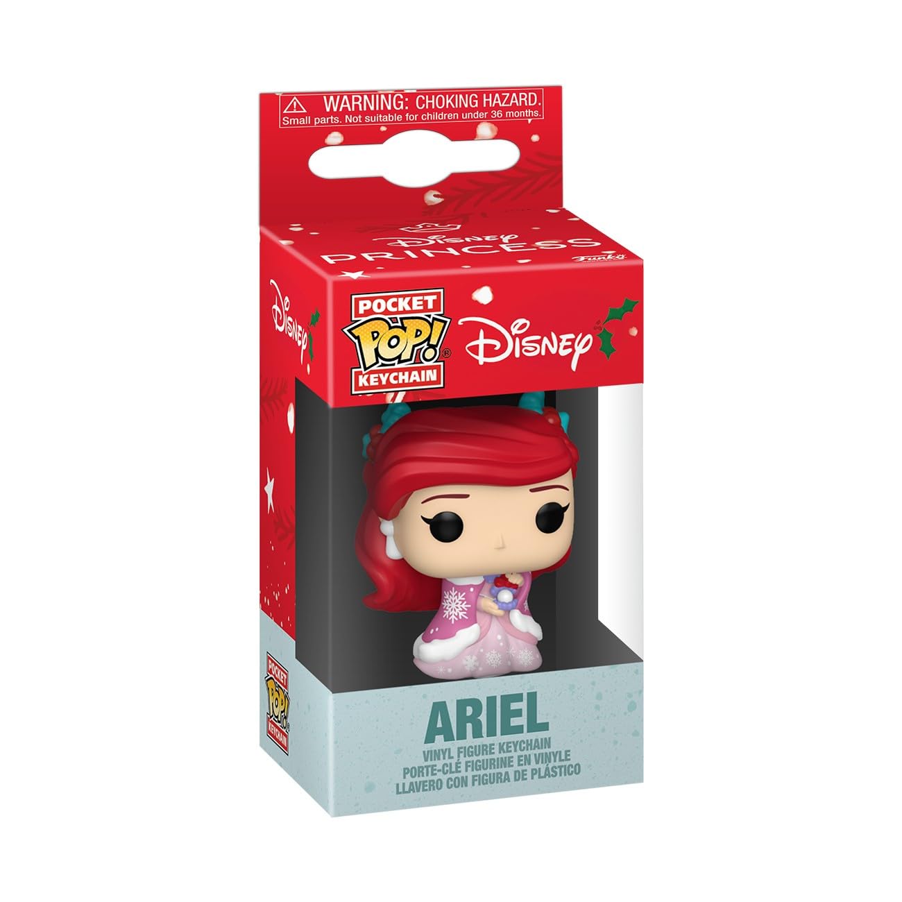 Funko Pop! Keychain: Princess Holiday, Ariel, Disney Princesses Novelty Keyring, Collectable Mini Figure, Stocking Filler - Image 2