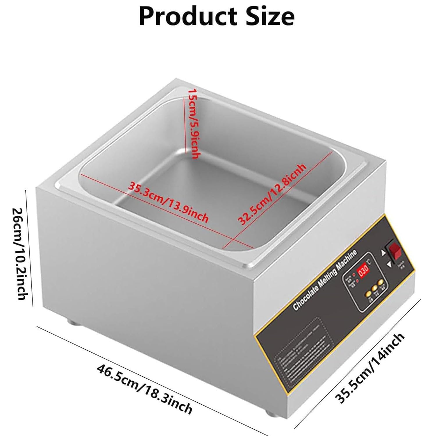 Scioglitore elettrico di cioccolato, dispositivo di temperaggio Dispositivo di fusione del cioccolato Pentola per fusione del cioccolato Fonduta di cioccolato per adatta per riscaldare la crema,1Tank