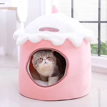 【ピンクの猫】　PARADYM 10.5 Amazon | ピンク ペットベッド 犬 猫 ドーム型 ペットハウス