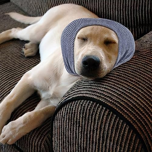 Image of Quiet Ears for Dogs, Rbenxia 1 Piece Dog Ear Cover Hoodies Dog Ear Muffs Headband Noise Ear Protection Warm Winter Ear Scarf (Grey, Large)