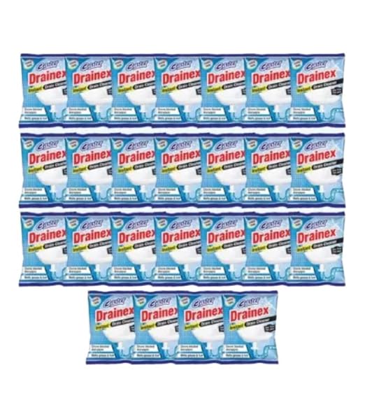 CASTER Drainex Drain Cleaner Powder Removes Blockages in Pipes, Sinks And Septic Tanks (50 Gram) - Pack Of 25