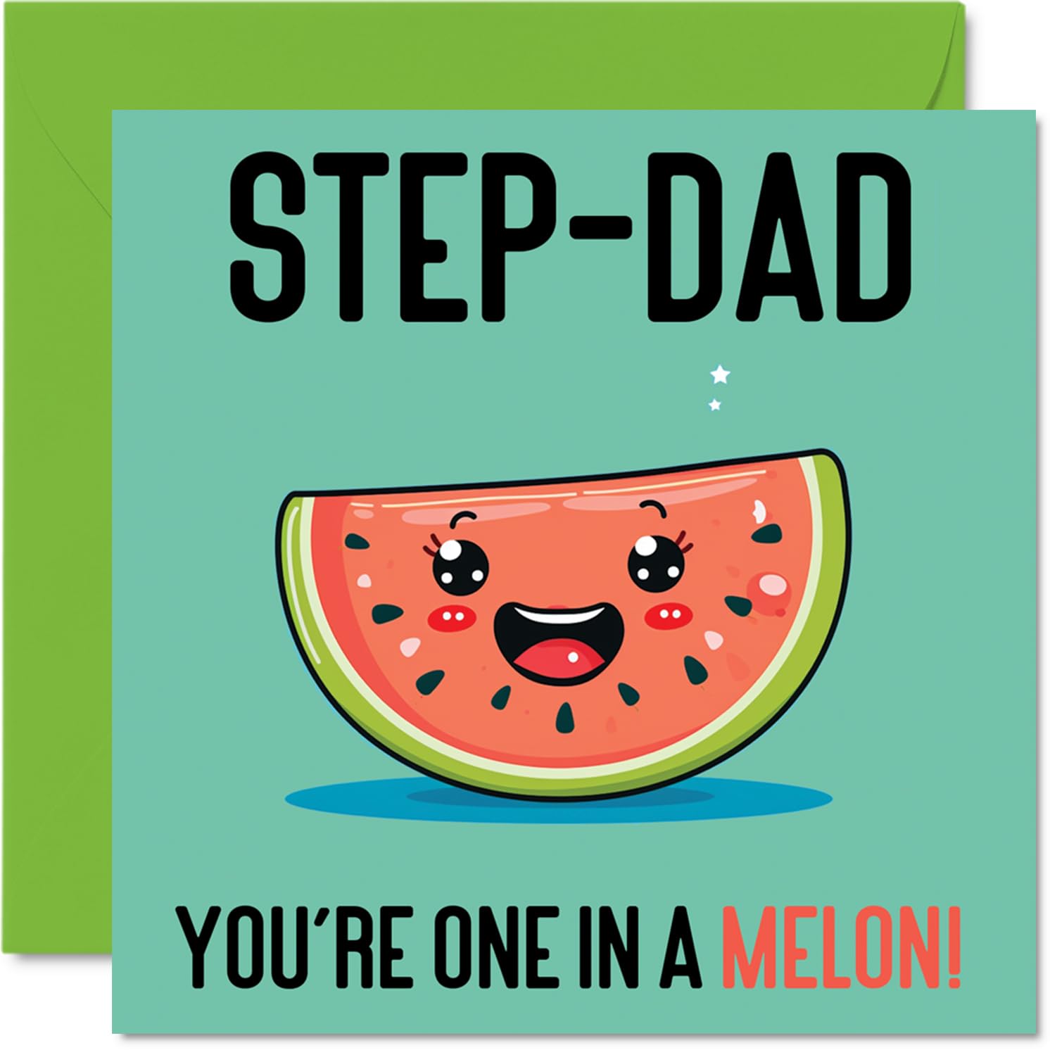 Birthday Cards for Step Dad In A Melon - Funny Happy Birthday Card for Step-Dad from Step Son Daughter, Father's Day Card Father, 145mm Joke Greeting Cards Men Him