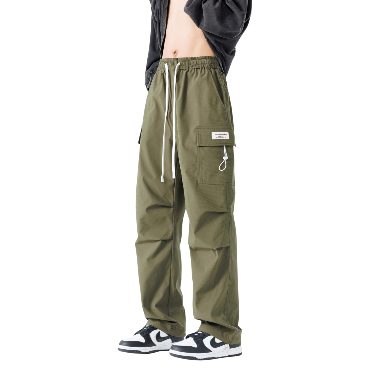 Men's Cargo Casual Pants, 2-in-1 Straight Leg & JoggerAnkle, Waterproof Quick-Dry Work Pants with Adjustable Drawstring, for Hiking Travel-image-42