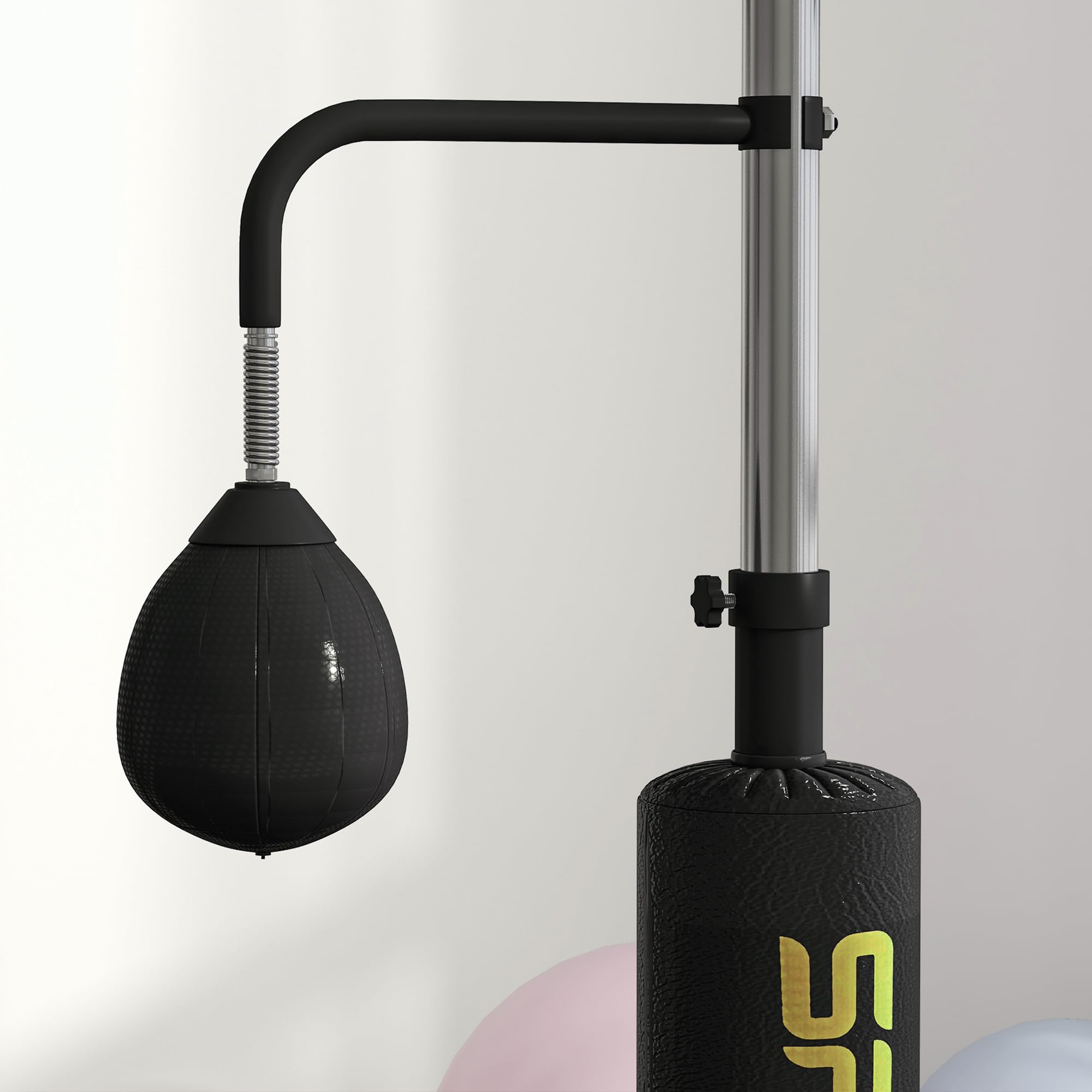 SPORTNOW Boxsack freistehend 140-205cm aufblasbarer Standboxsack mit Pumpe, Saugfuß 2 Reflexsbälle Punchingball Set höhenverstellbar Kickboxsack Speed Ball für Erwachsene Jugendliche Krafttraining