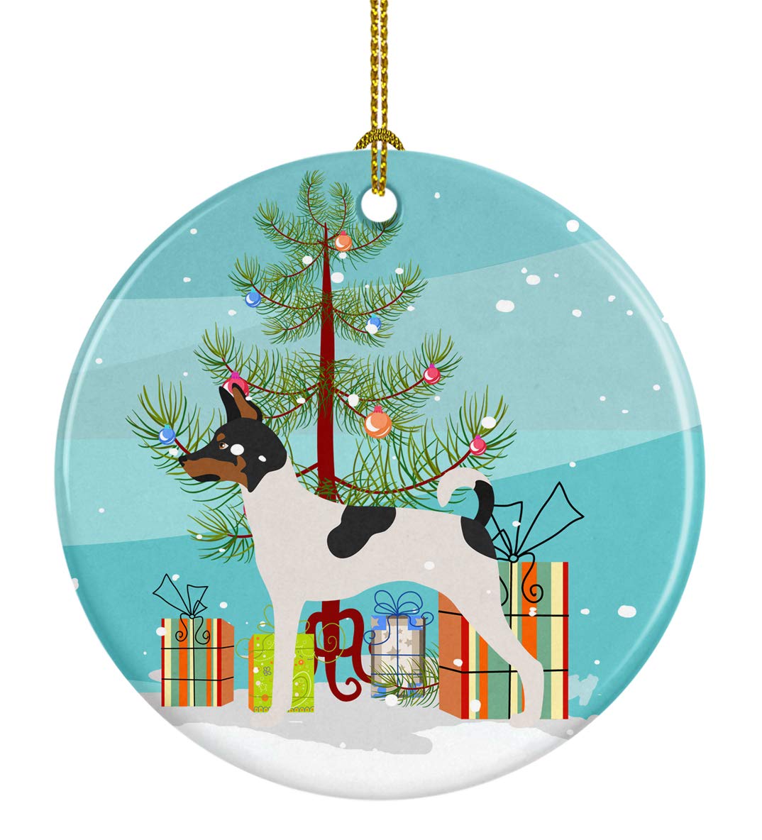 Caroline's Treasures American Toy Fox Terrier Christmas Ceramic Ornament